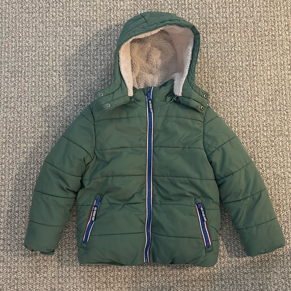 Mini Boden Kids Padded Coat in Green